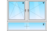 Függőleges háromrészes ablak BNY+NY+FIX