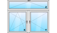 Függőleges háromszárnyú ablak B+BNY+NY